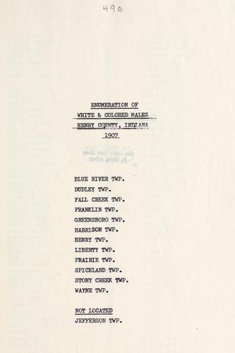 Enumeration of white & colored males, Henry County, Indiana