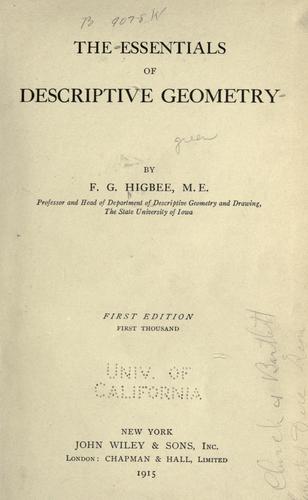 The essentials of descriptive geometry