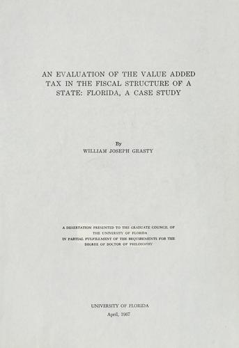 An evaluation of the value added tax in the fiscal structure of a state