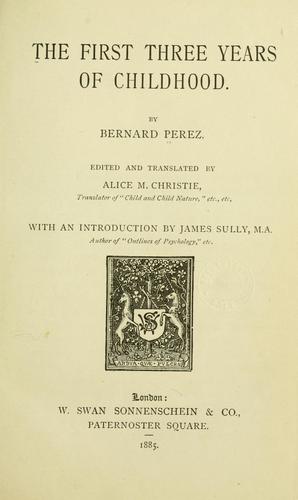 The first three years of childhood