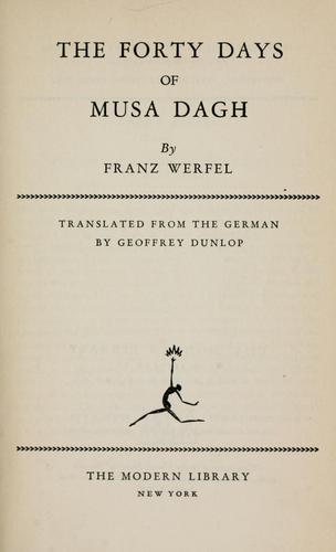 The forty days of Musa Dagh