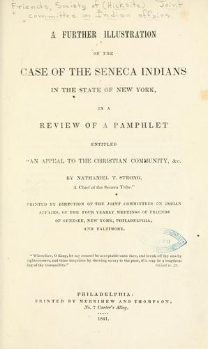 A further illustration of the case of the Seneca Indians in the state of New York