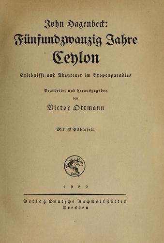 Fünfundzwanzig Jahre Ceylon