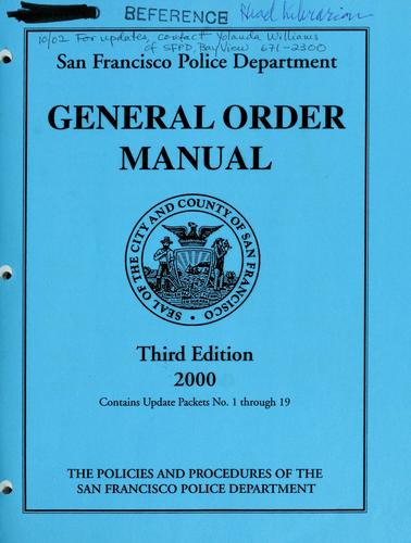 General order manual