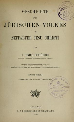 Geschichte des jüdischen Volkes im Zeitalter Jesu Christi.
