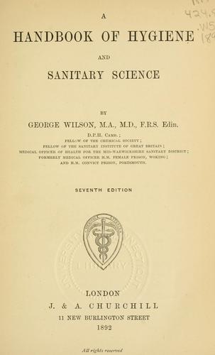 A handbook of hygiene and sanitary science