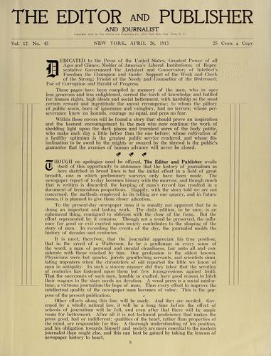 (History of American journalism) with other articles on journalism