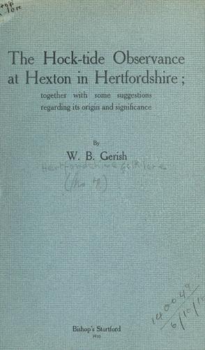 The Hock-tide observance at Hexton in Hertfordshire