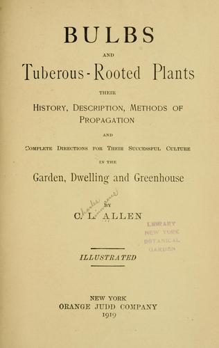 Bulbs and tuberous-rooted plants