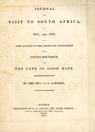 Journal of a visit to South Africa, in 1815, and 1816.