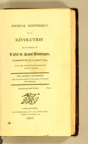 Journal historique de la révolution de la partie de l'est de Saint-Domingue