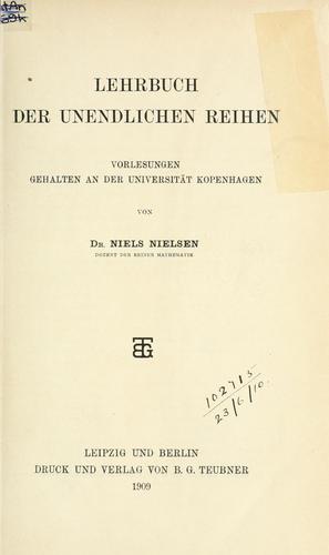 Lehrbuch dr unendlichen Reihen.