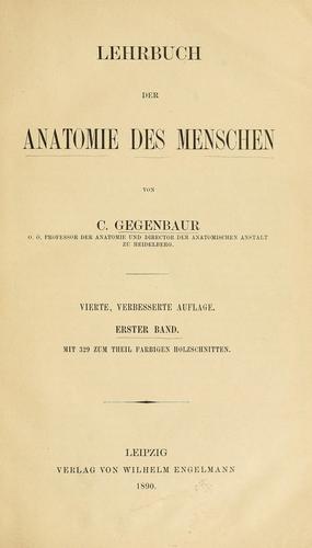 Lehrbuch der anatomie des menschen