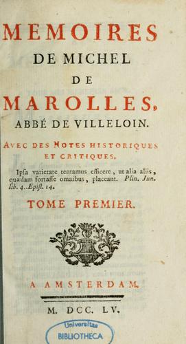 Mémoires de Michel de Marolles
