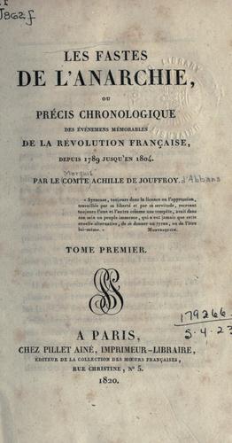 Les fastes de l'anarchie