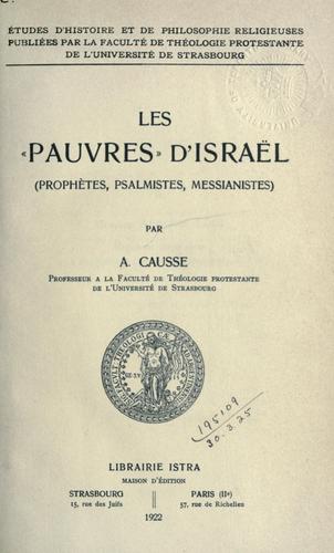 Les "pauvres" d'Israel