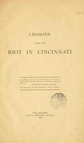 Lessons from the riot in Cincinnati