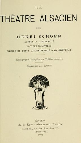 Le théâtre alsacien.