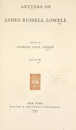 Letters of James Russell Lowell