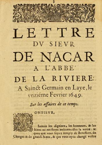 Lettre dv sievr de Nacar