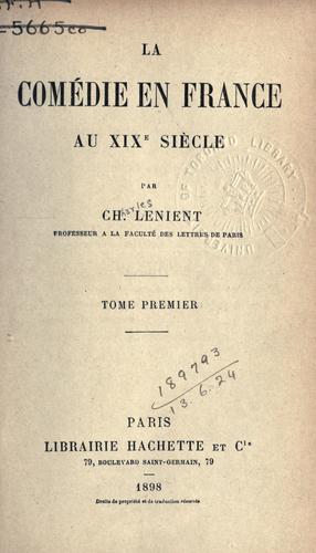 La comédie en France au 19e siecle.