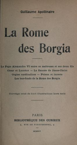 La Rome des Borgia.