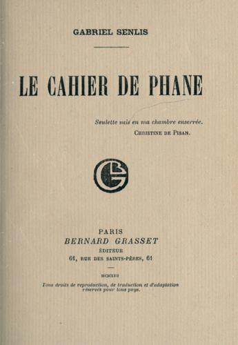 Le cahier de Phane
