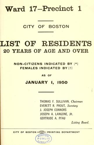 List of residents. [title may vary].