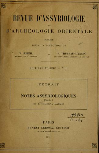 Notes Assyriologiques