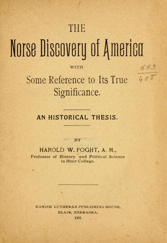The Norse discovery of America