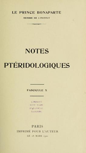 Notes ptéridologiques.