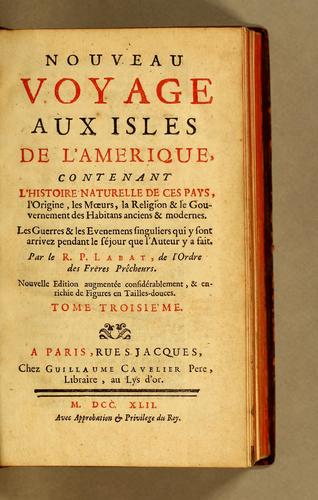 Nouveau voyage aux isles de l'Amerique