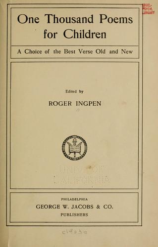One thousand poems for children