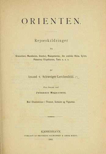 Orienten: Rejseskildringer.