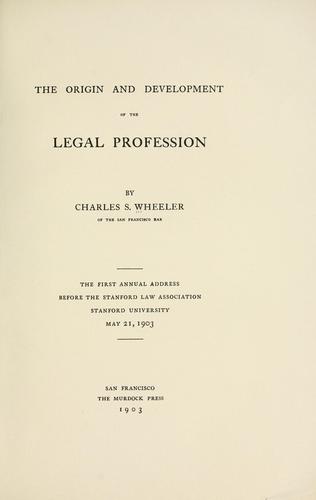 The origin and development of the legal profession