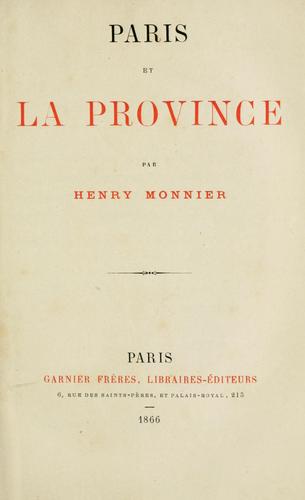 Paris et la province