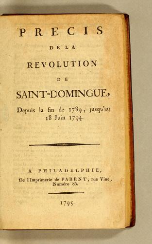 Precis de la revolution de Saint-Domingue