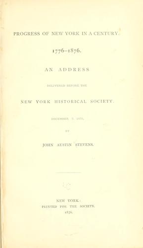 Progress of New York in a century.