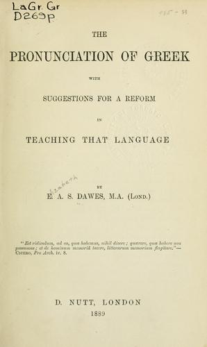 The pronunciation of Greek