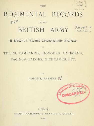 The regimental records of the British Army.