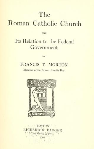 The Roman Catholic Church and its relation to the federal government