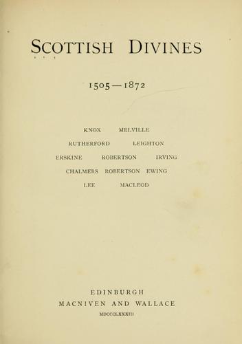 Scottish divines 1505-1872.