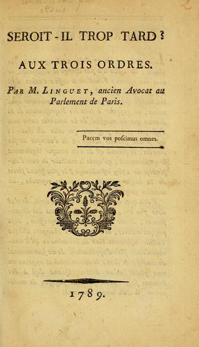 Seroit-il trop tard?