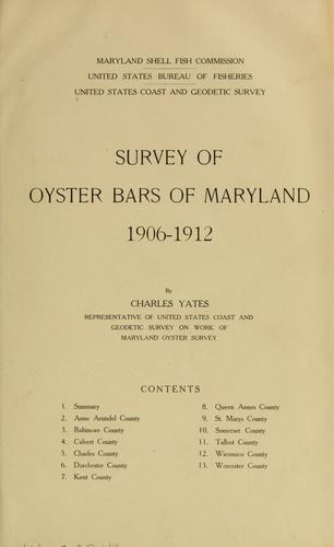 Survey of oyster bars of Maryland, 1906-1912