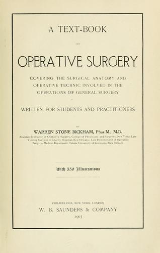 A text-book of operative surgery