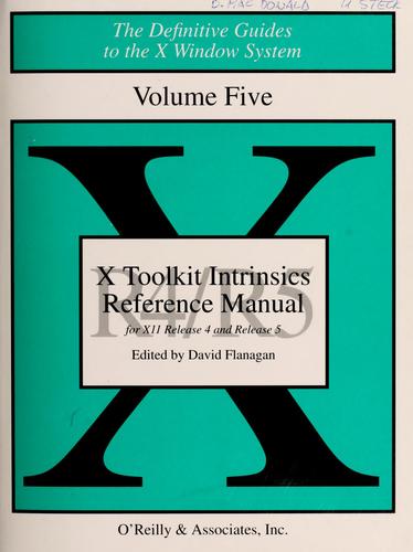 X Toolkit Intrinsics Reference Manual