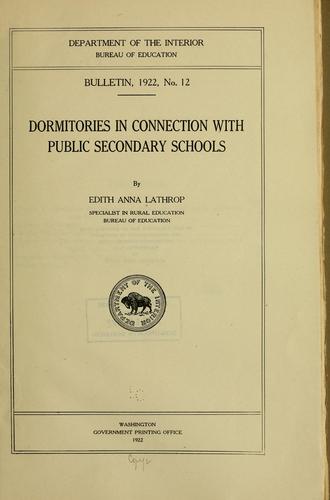 Dormitories in connection with public secondary schools
