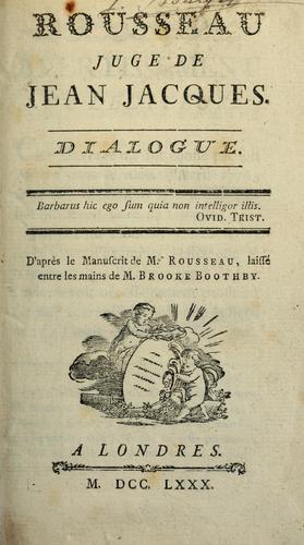 Rousseau, juge de Jean-Jacques