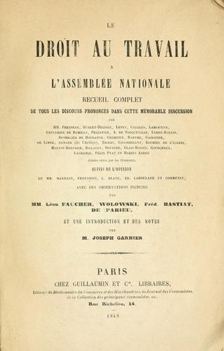 Le droit au travail à l'assemblée national
