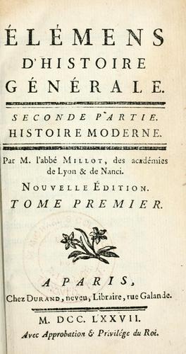 Elémens d'histoire générale
